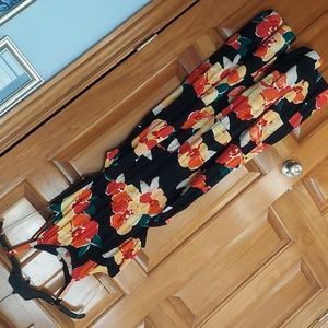 * Maurices Asymmetrical Sleeveless Dress, Vibrant Floral Pattern Size L Like New